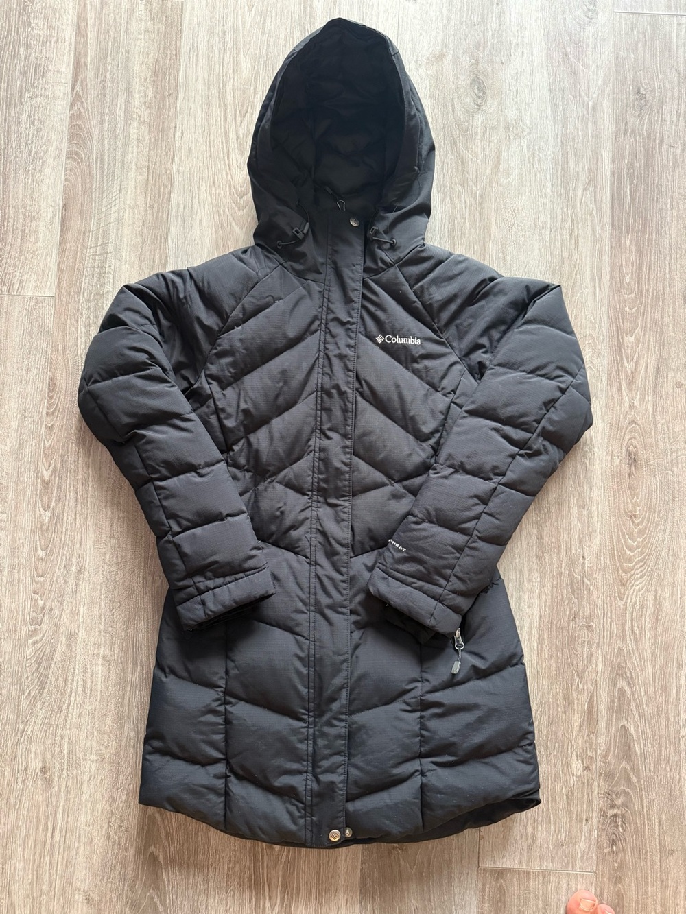 Columbia Veste Femme XS Noir à Capuche Omni-Chaleur Parka Manteau Isolé Hiver